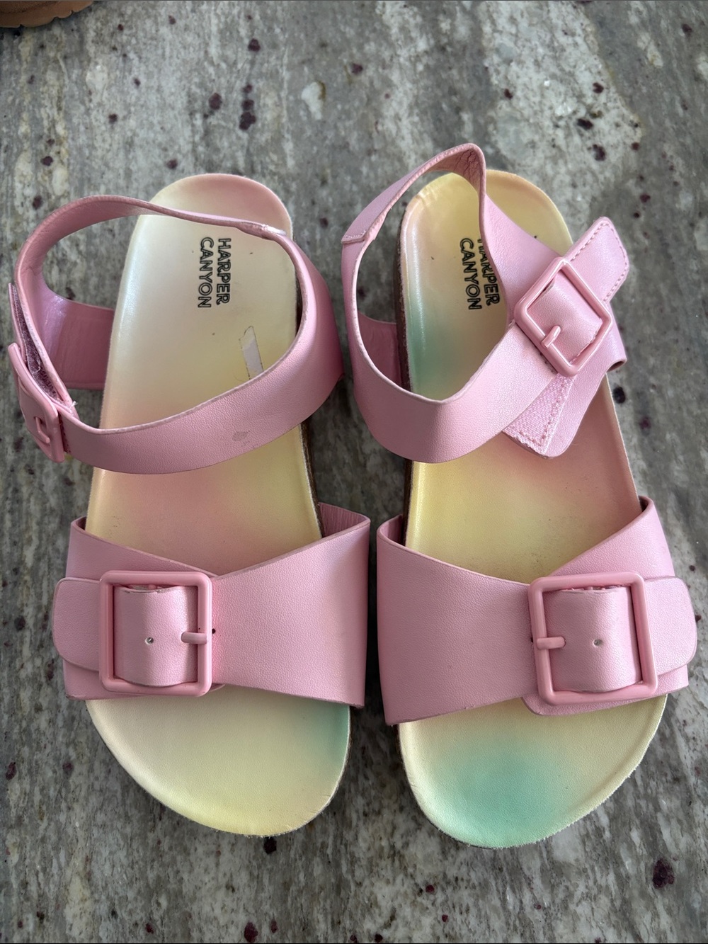Harper Canyon Pink Girls' Buckle Strap Sandals